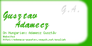 gusztav adamecz business card